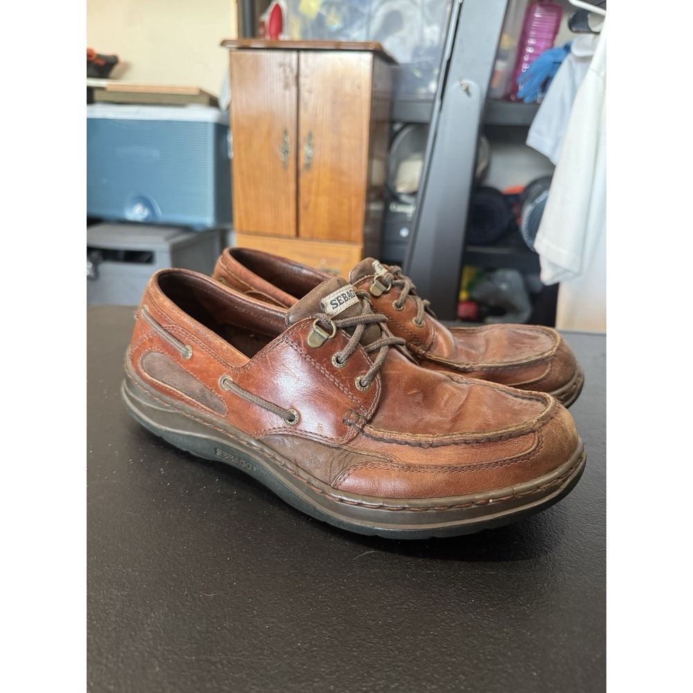 Sebago Clovehitch II Mens Brown Leather Boat Shoes Lace Up 10.5 M B24313